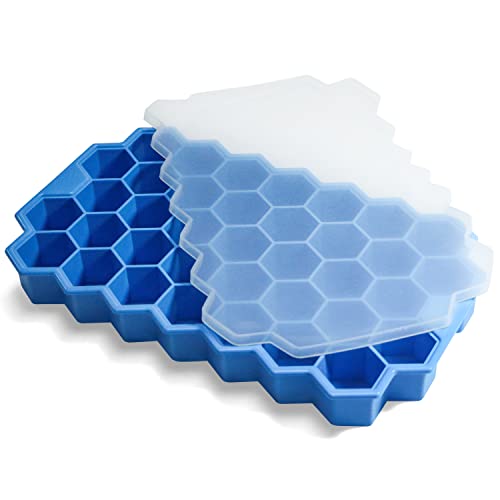 Minimalist Ice Cube Trays for Freezer with Lid-37 Grid Silicone Essentials