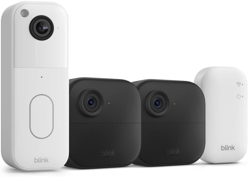 Blink Video Doorbell + Outdoor 4 – Wireless smart security cameras, head-to-toe HD view, two-year battery life. Sync Module Core included – 2 camera system + Video Doorbell