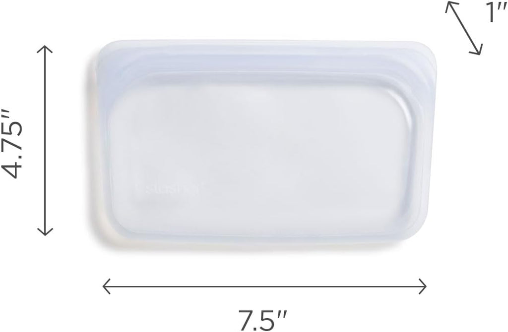 Stasher Silicone Reusable Storage Bag, Freezer Bag, Reusable Snack Bags, Microwave, Dishwasher, Oven Safe, Sous Vide, Premium Lunch Container, Eco Friendly, Food Storage Bag, 12 oz, Clear