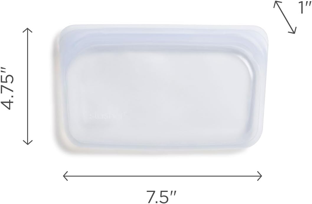 Stasher Silicone Reusable Storage Bag, Freezer Bag, Reusable Snack Bags, Microwave, Dishwasher, Oven Safe, Sous Vide, Premium Lunch Container, Eco Friendly, Food Storage Bag, 12 oz, Clear