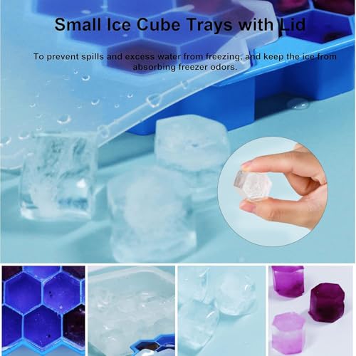 Minimalist Ice Cube Trays for Freezer with Lid-37 Grid Silicone Essentials
