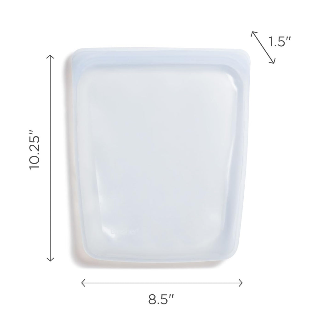 Stasher Silicone Reusable Food Storage Bag, Half Gallon Silicone Bag, Meal Prep, Reusable Freezer Bag, Microwave, Dishwasher, Oven Safe, Sous Vide, Eco Friendly, Food Storage Bag, 64 oz, Clear