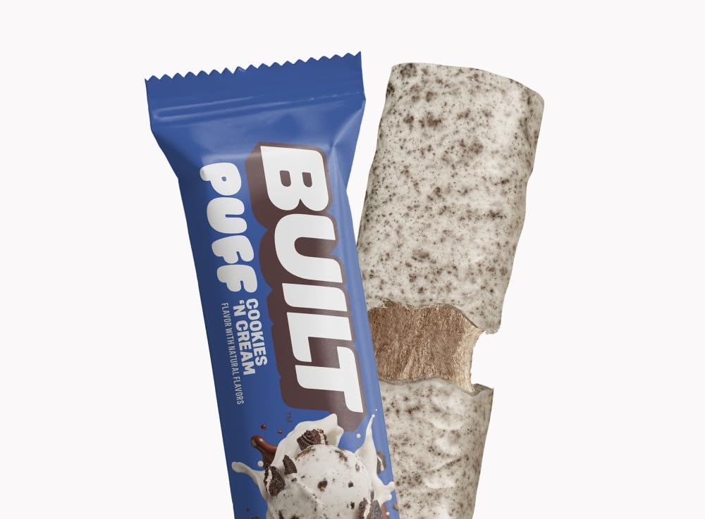 BUILT Bar Puff Protein Bars - Variety Pack - 15-17g Protein Snack Bars with Collagen - Calorie Conscious & Gluten Free - 12 Count, Variety May Vary | Protein Snack Bars with Collagen, Calorie Conscious, Gluten Free