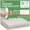 Classic Organic Cheese Cloths, GOTS Certified, Grade 100, 36x36Inch, Reusable Essentials