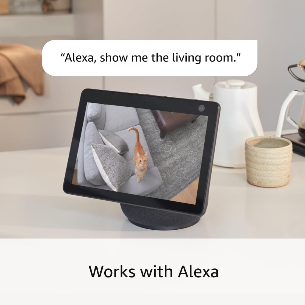 Ring Pan-Tilt Indoor Cam (newest model), See all around your home or business with 360° pan coverage, HD video, plus Two-Way Talk, White