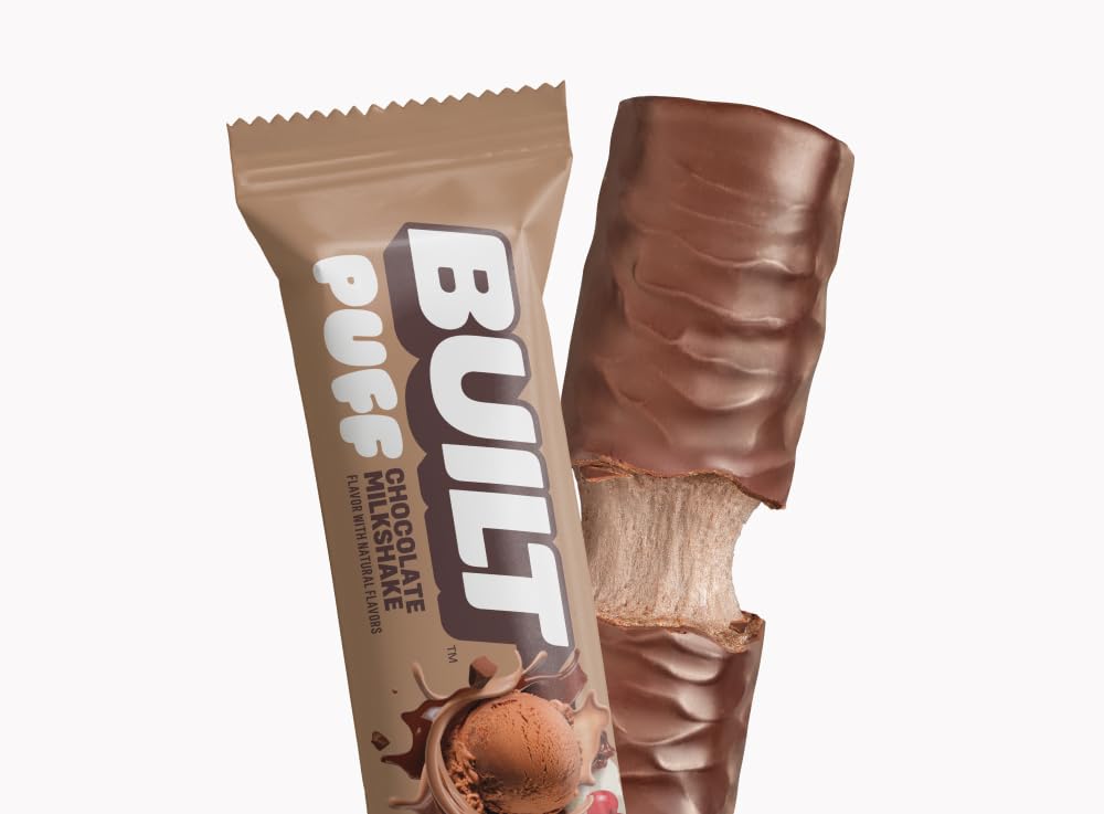 BUILT Bar Puff Protein Bars - Variety Pack - 15-17g Protein Snack Bars with Collagen - Calorie Conscious & Gluten Free - 12 Count, Variety May Vary | Protein Snack Bars with Collagen, Calorie Conscious, Gluten Free