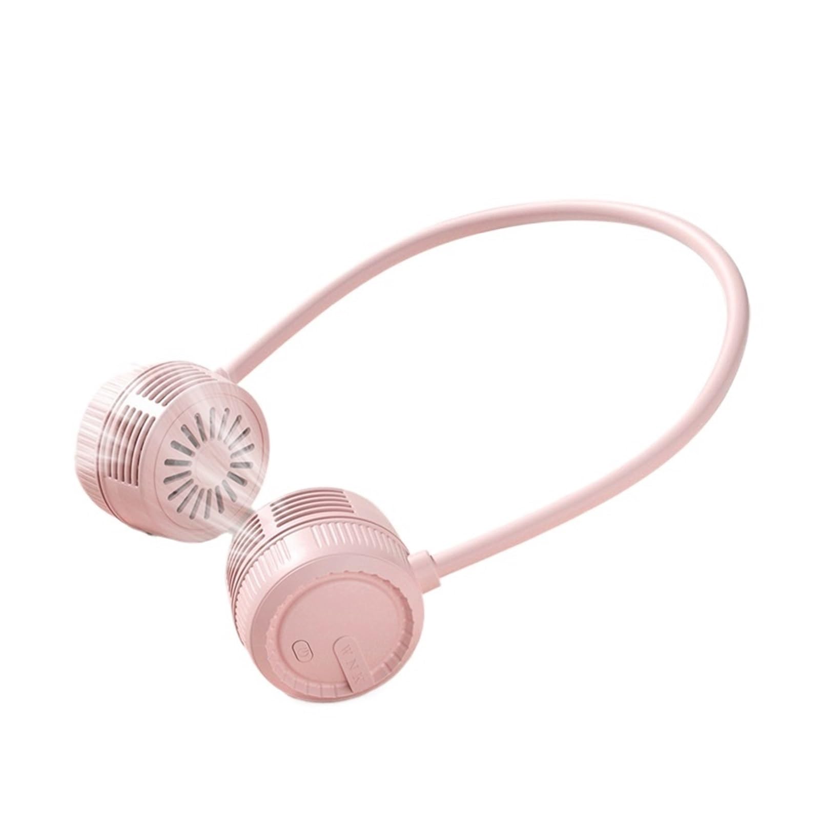 Hanging neck fan portable folding outdoor desktop usb high wind small | Pink
