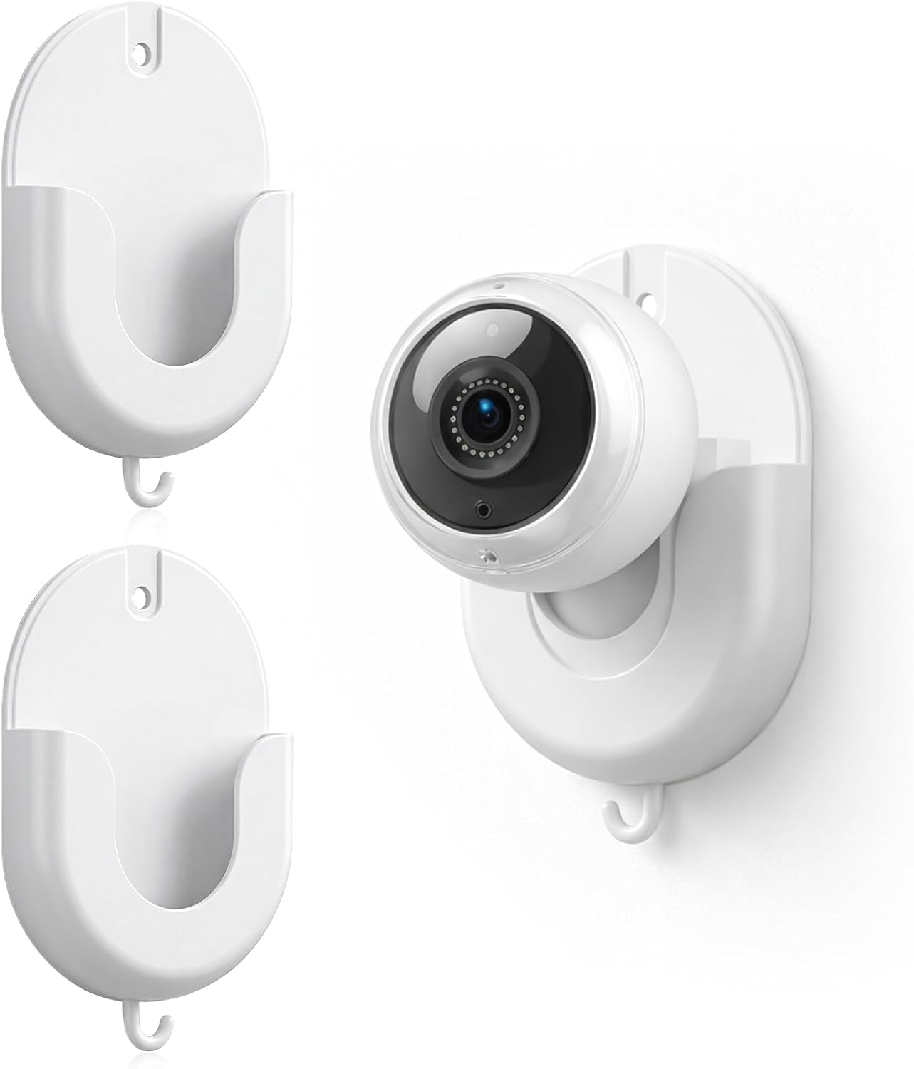 2 Pack Ring Indoor Cam Wall Mount Bracket No Drill No Screws | Strong Adhesive For Blink Outdoor 4/2K+/Mini/Mini 2/Indoor Cameras, 360 Adjustable Sticky Security Camera Holder, Damage-Free