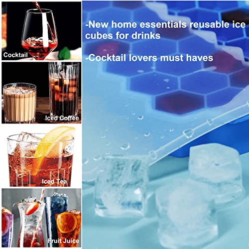 Minimalist Ice Cube Trays for Freezer with Lid-37 Grid Silicone Essentials