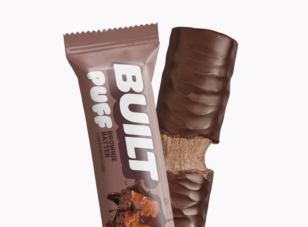 BUILT Bar Puff Protein Bars - Variety Pack - 15-17g Protein Snack Bars with Collagen - Calorie Conscious & Gluten Free - 12 Count, Variety May Vary | Protein Snack Bars with Collagen, Calorie Conscious, Gluten Free
