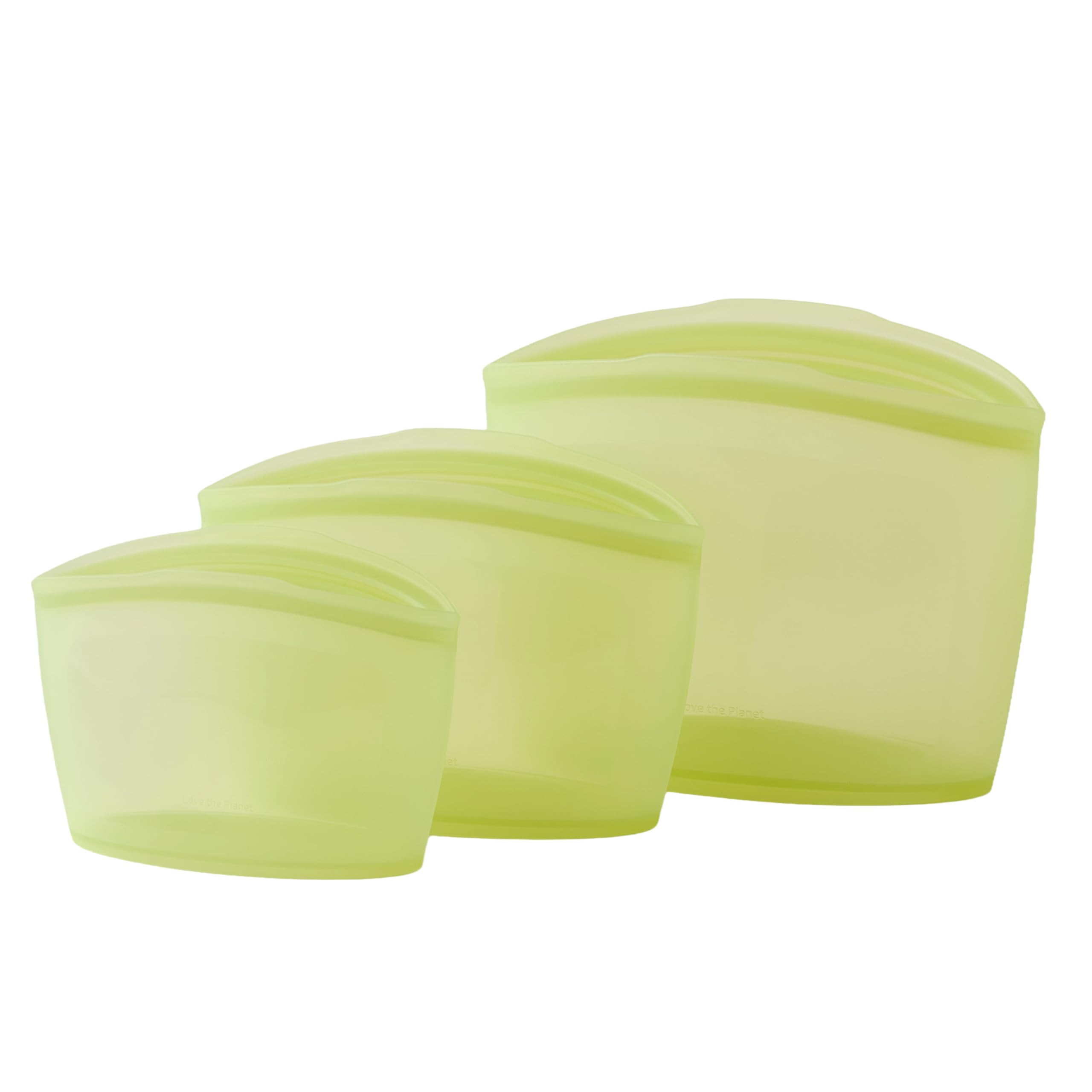 Blue Ginkgo Reusable Silicone Storage Bags – 4-Pack | Korean-Made Stand Up Food, Freezer Bags - Pumkin Yellow