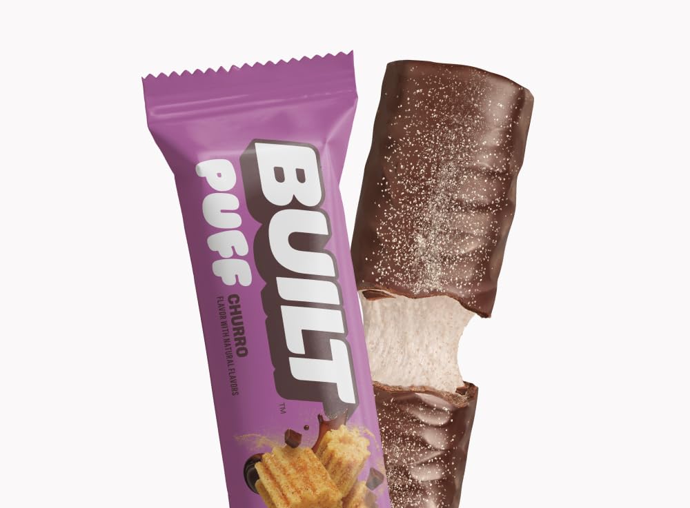 BUILT Bar Puff Protein Bars - Variety Pack - 15-17g Protein Snack Bars with Collagen - Calorie Conscious & Gluten Free - 12 Count, Variety May Vary | Protein Snack Bars with Collagen, Calorie Conscious, Gluten Free