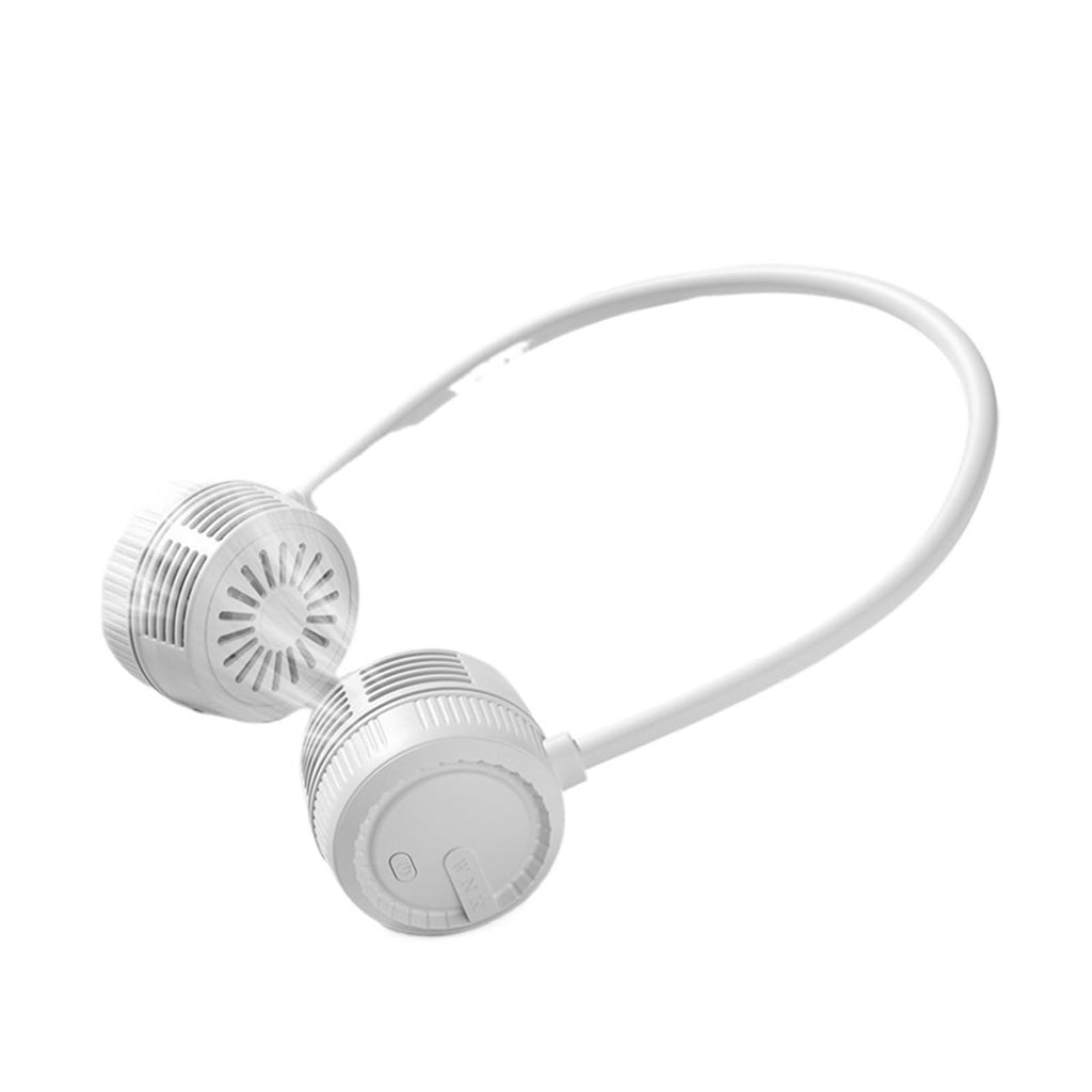 Hanging neck fan portable folding outdoor desktop usb high wind small | Pink