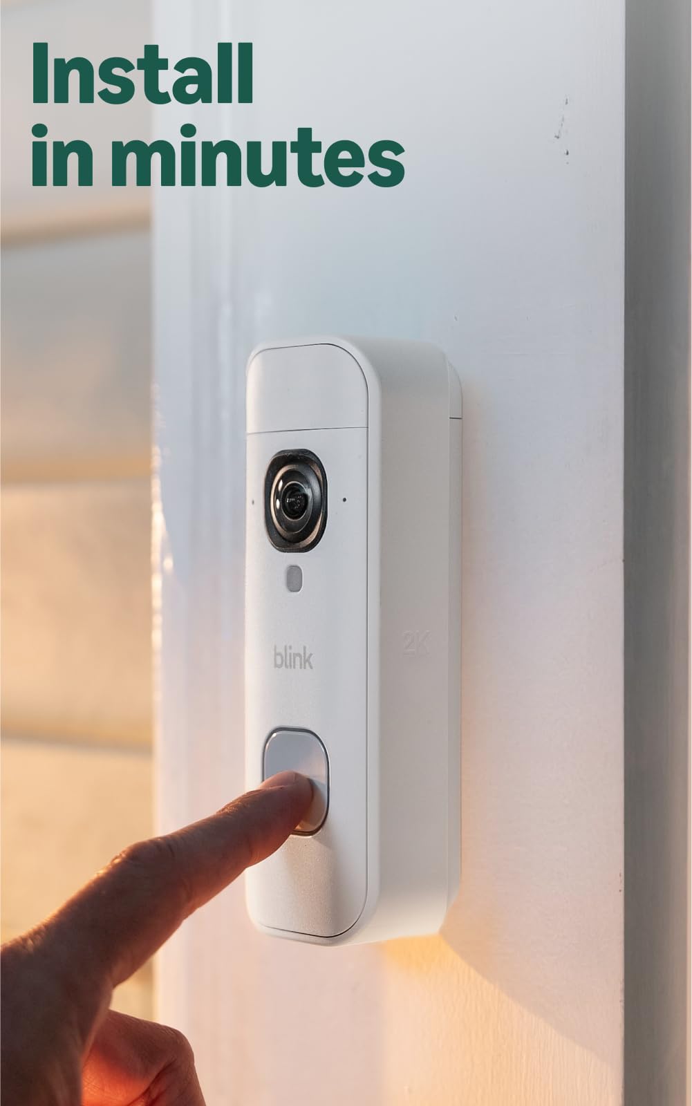 Blink Battery Doorbell 2K+ (newest model) — Wireless video doorbell, 2K resolution, enhanced audio. Required Sync Module not included – Add-On (Black)