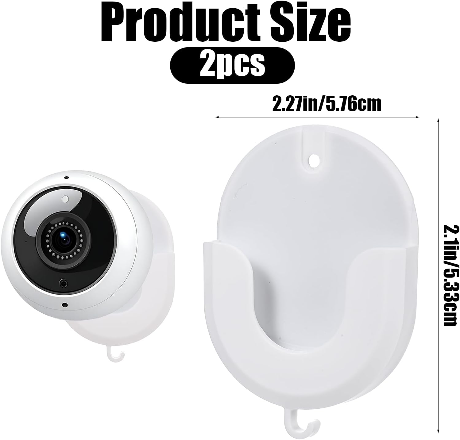 2 Pack Ring Indoor Cam Wall Mount Bracket No Drill No Screws | Strong Adhesive For Blink Outdoor 4/2K+/Mini/Mini 2/Indoor Cameras, 360 Adjustable Sticky Security Camera Holder, Damage-Free