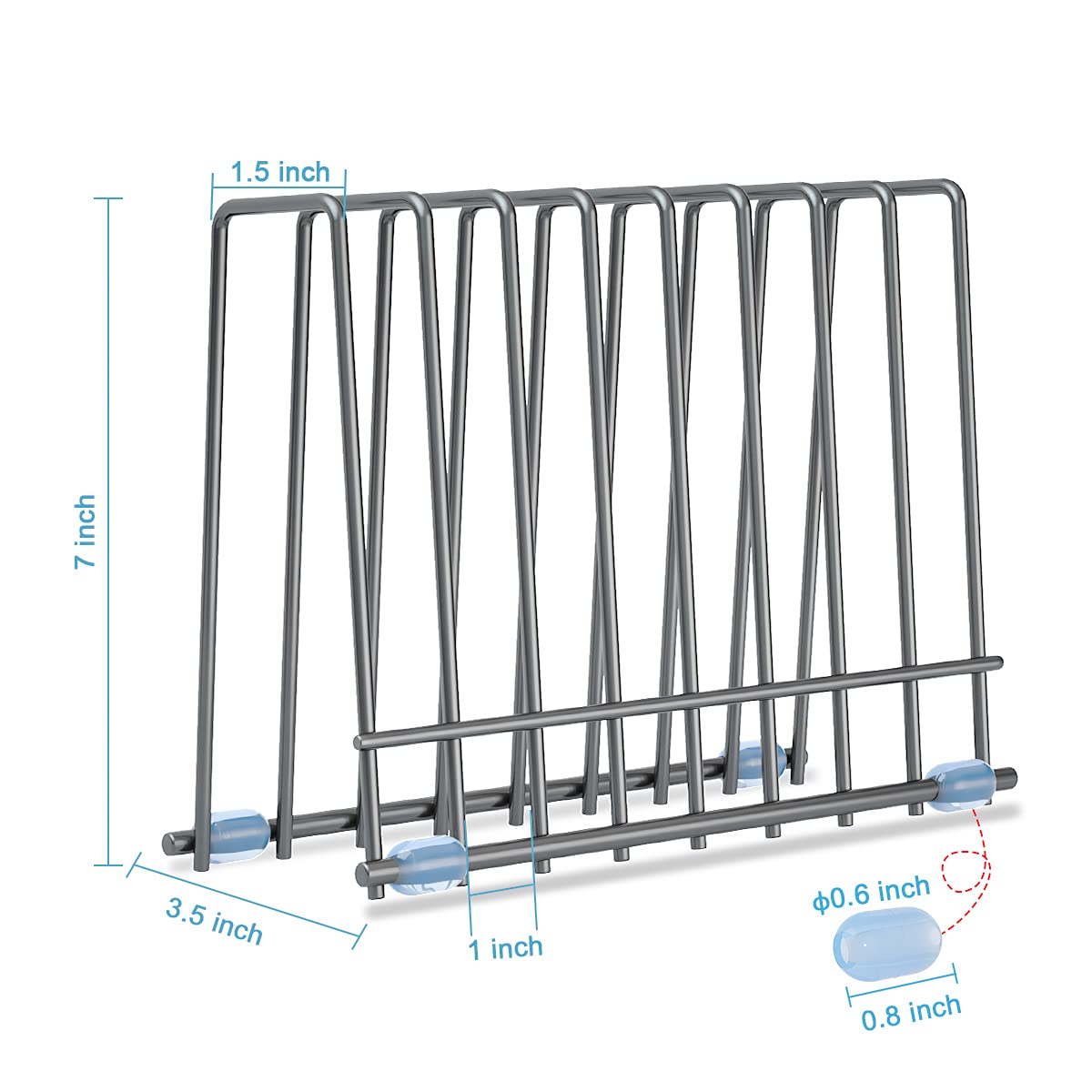 Reusable Storage Bags Rack, Drying Rack for Storage Bags, Stainless Stand for Reusable Freezer Containers & Vacuum Sealer Bags , File Organizer Desktop Storage, Kitchen Storage & Organization (Silver)
