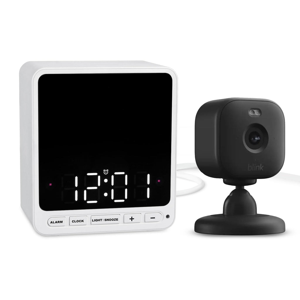 Wasserstein Alarm Clock Case for Blink Mini - Black Version - Discreet Cover for Low-Key Camera Placement - NOT Compatible with Blink Mini 2 (White Version) - Camera NOT Included