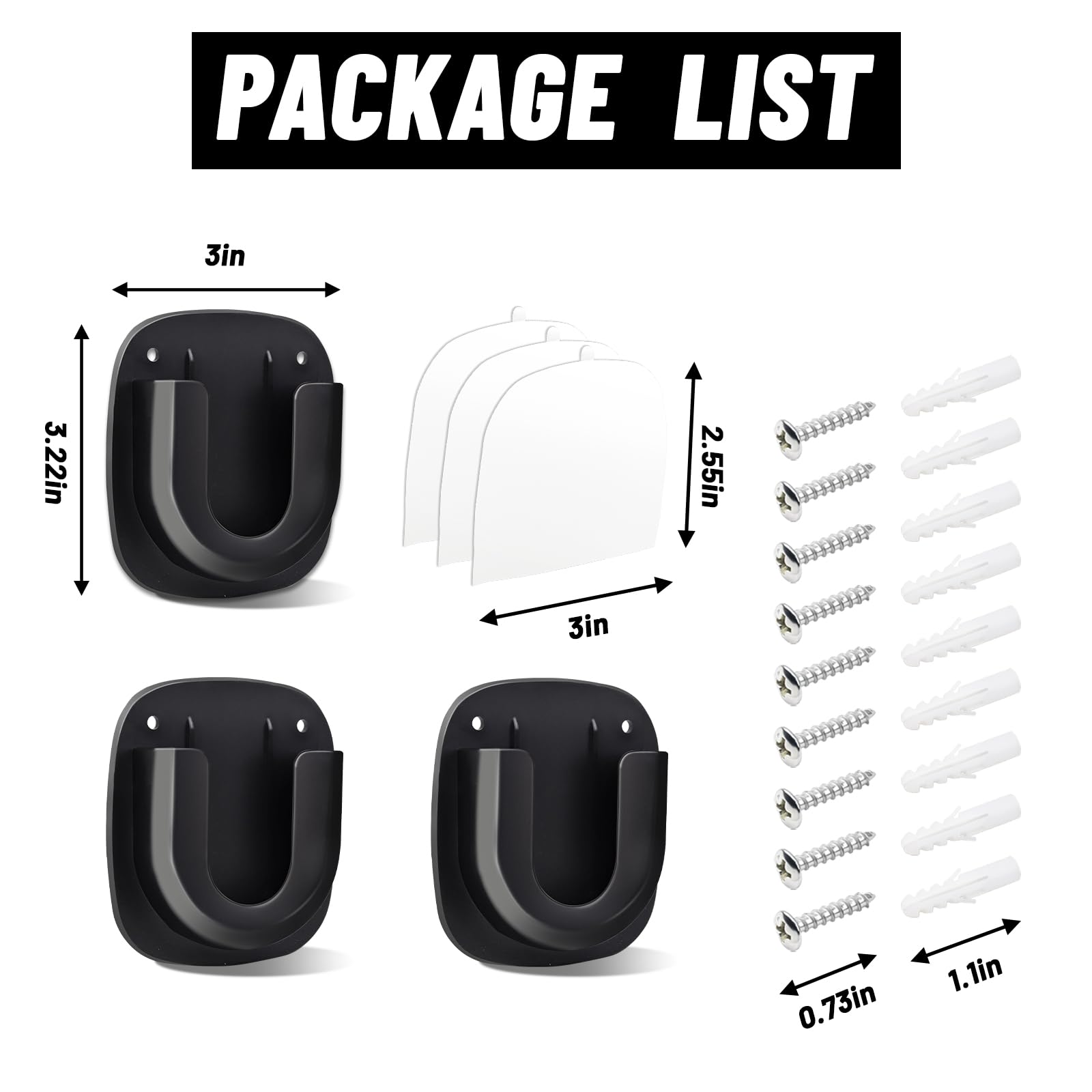 3 Pack Adhesive Wall Mount for Blink Mini/Blink Mini 2/ Blink Indoor/Blink Outdoor Cameras, No Drilling, No Screws, Easy Installation