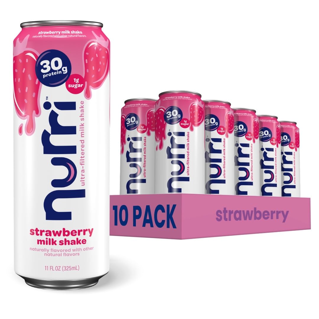 Nurri - 30g Protein Ultra Filtered Milk Shake – Mocha- with Caffeine for Energy, Lactose Free, Low Sugar, 150 Calories, 10 Vitamins and Minerals - 11 fl oz, 10 Cans