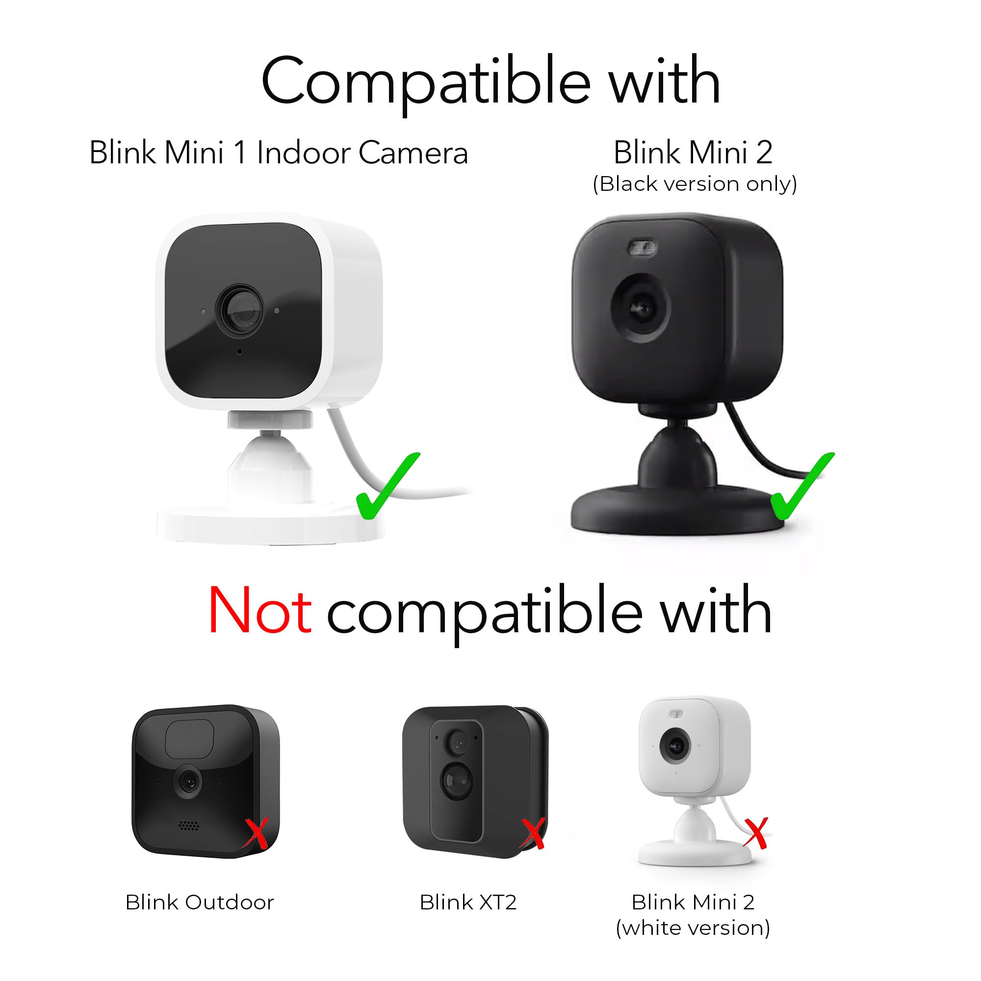 Wasserstein Alarm Clock Case for Blink Mini - Black Version - Discreet Cover for Low-Key Camera Placement - NOT Compatible with Blink Mini 2 (White Version) - Camera NOT Included