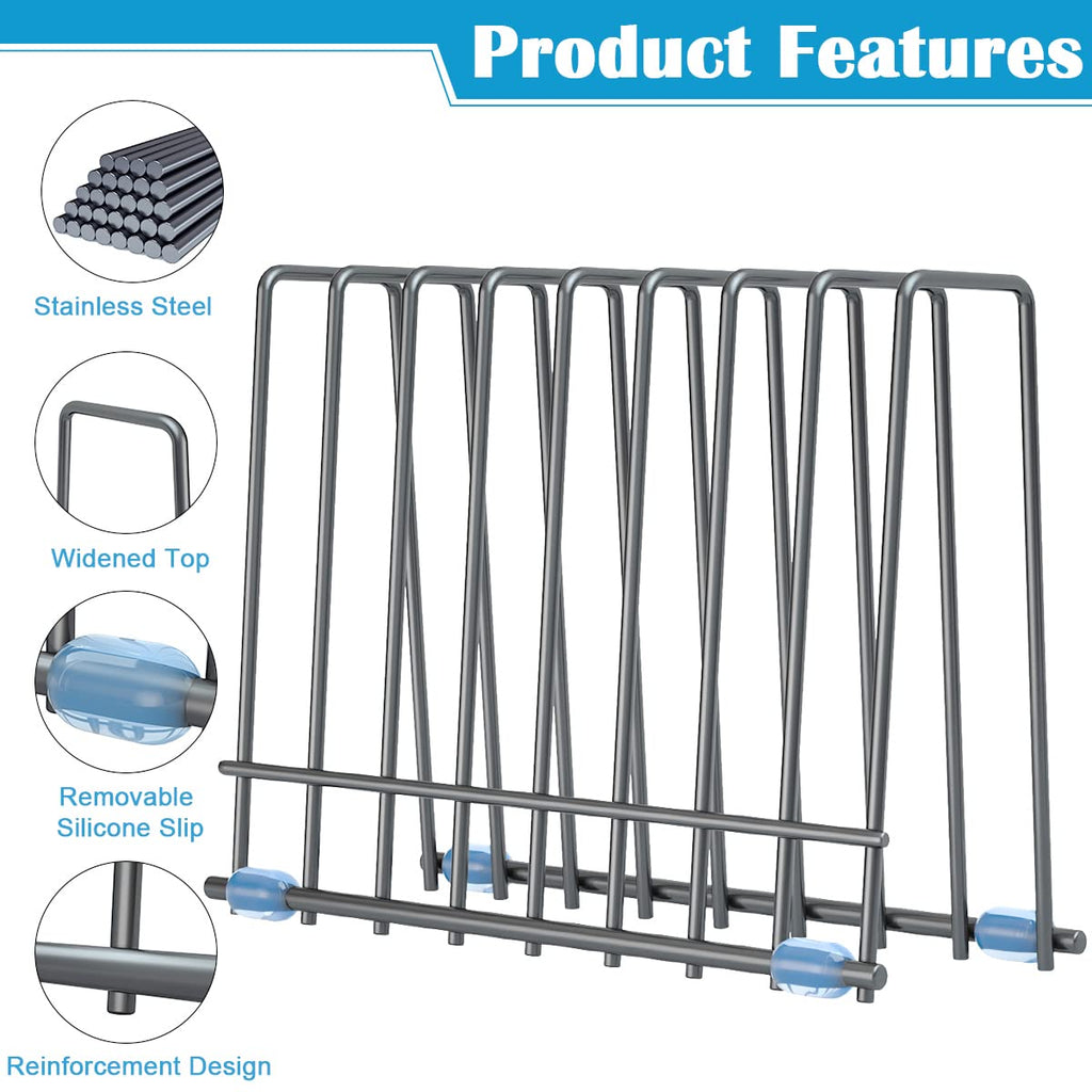 Reusable Storage Bags Rack, Drying Rack for Storage Bags, Stainless Stand for Reusable Freezer Containers & Vacuum Sealer Bags , File Organizer Desktop Storage, Kitchen Storage & Organization (Silver)
