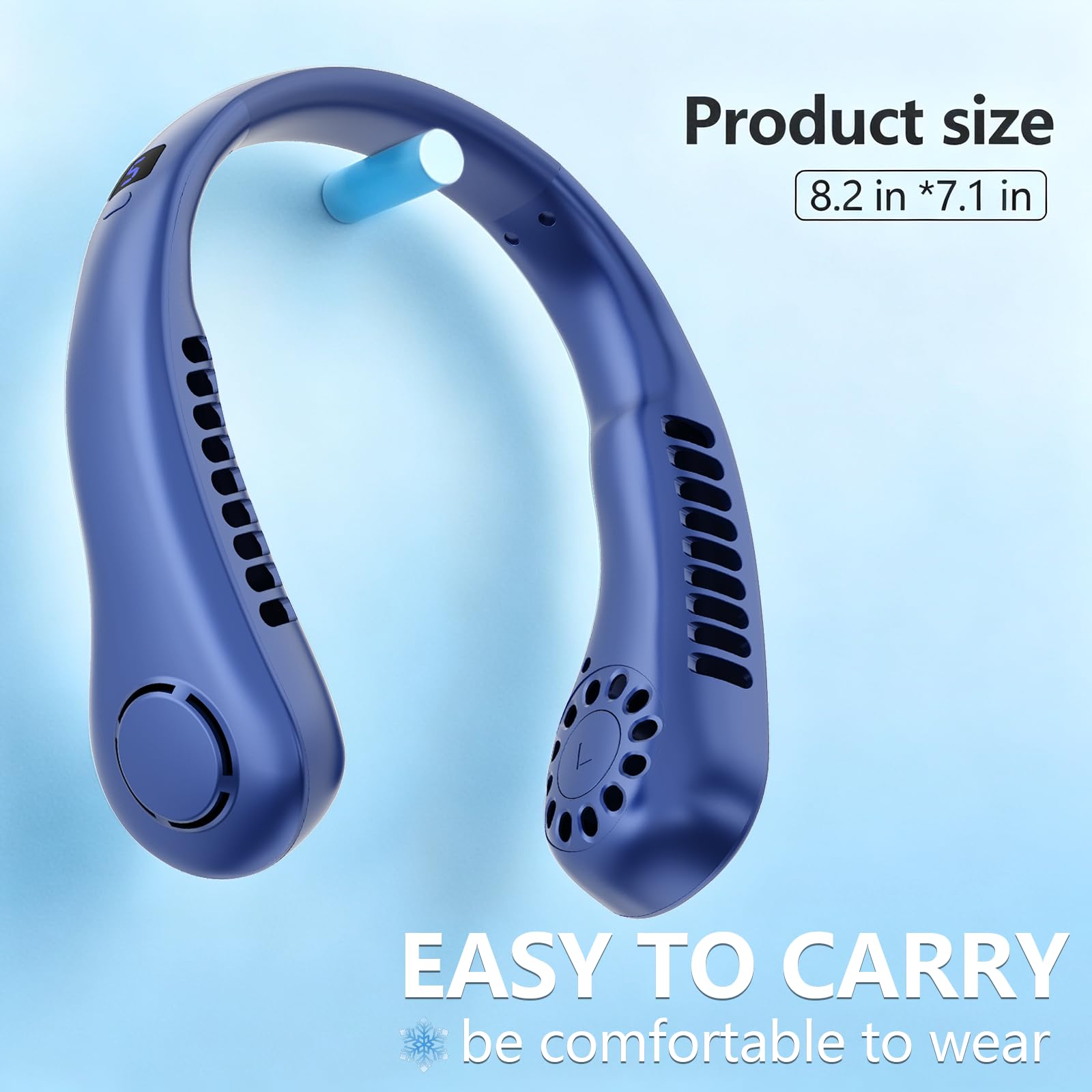 Portable Neck Fan, 360° Cooling Personal Fan with 5 Speeds, USB Rechargeable Wearable Neck Fan, Hands Free Bladeless Fan, Twistable, Mini Portable Fan, Gifts for Men Women Mom Dad, White