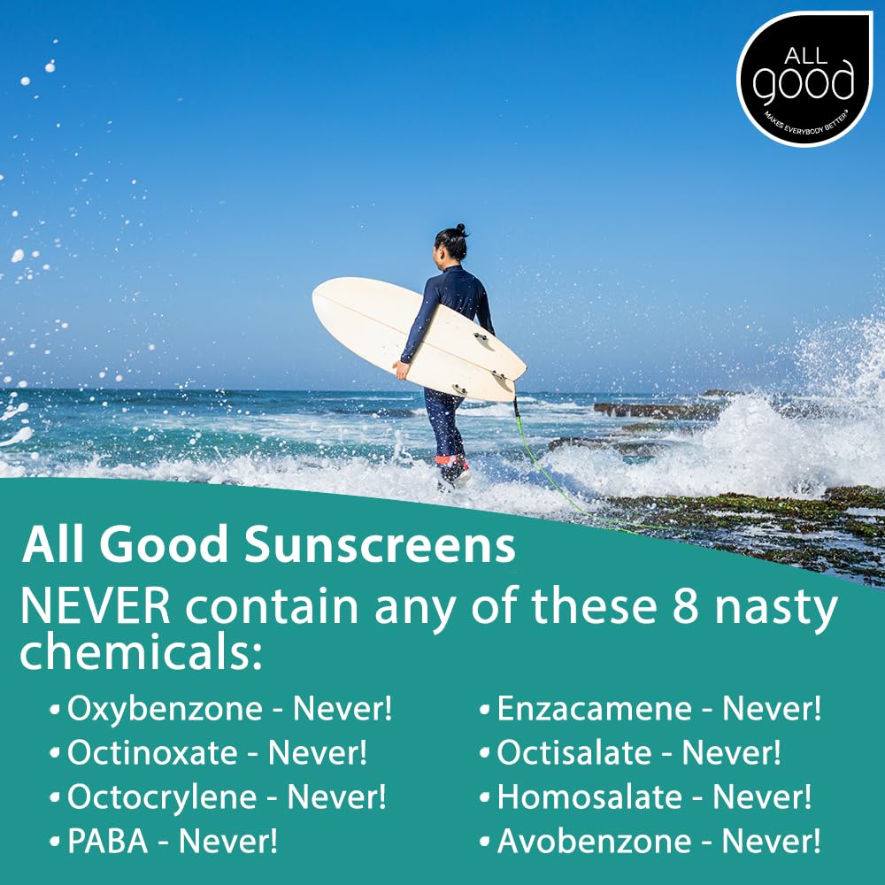 All Good Anti-Aging Daily Mineral Sunscreen Face Moisturizer with SPF 50 Protection | w/Hyaluronic Acid, Niacinamide, Calendula Extract | Hydrating Facial Lotion w/Broad Spectrum Protection - 1oz