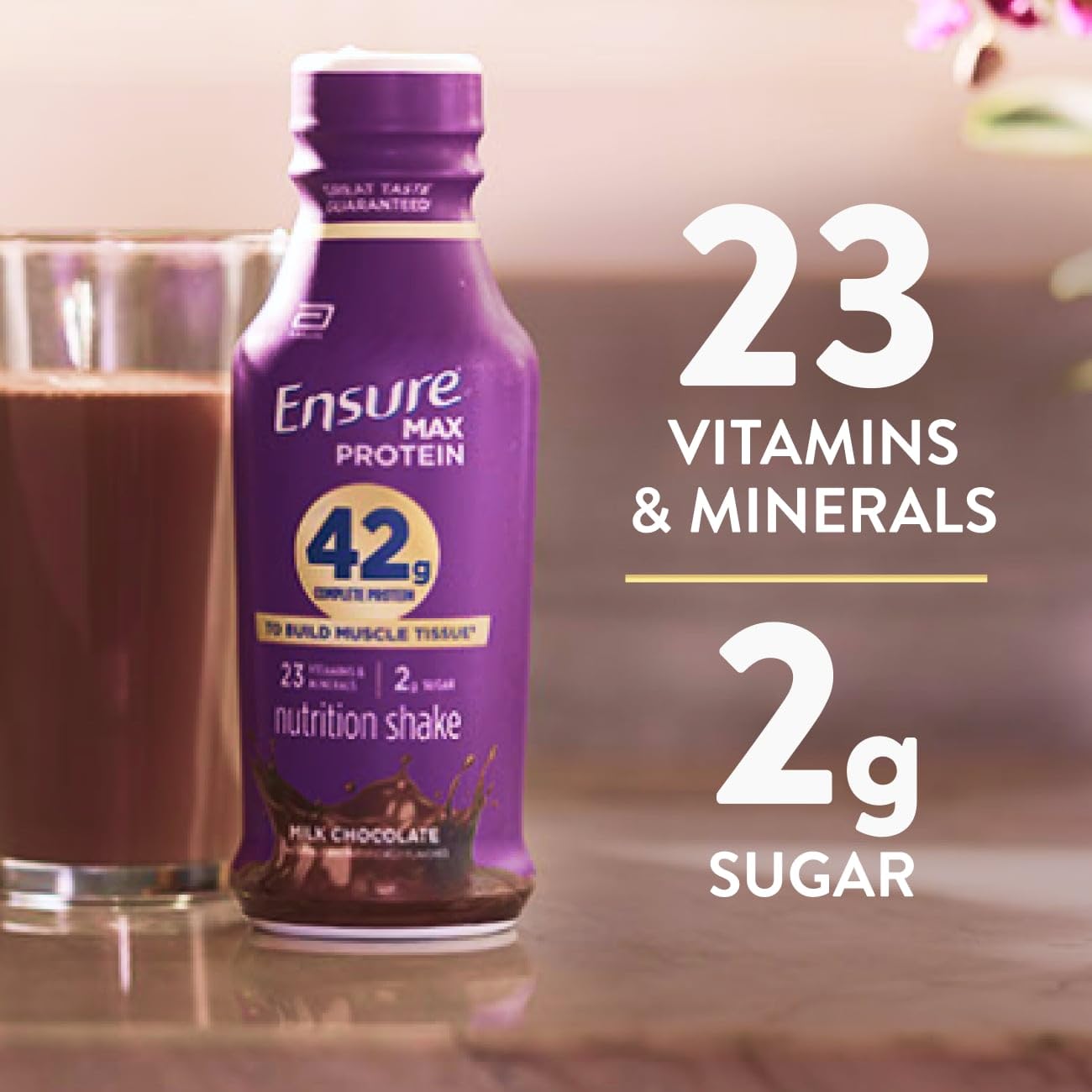 Ensure Max Protein Shake | 42g Complete Protein | French Vanilla | Ready to Drink | High Protein | 23 Vitamins & Minerals | 2g Sugar | 14 fl oz, 12 Pack