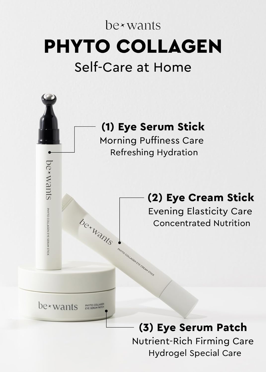 bewants Under Eye Patches for Puffy Eyes, Korean Under Eye Mask with Vegan Collagen and Hyaluronic Acid, Patches for Dark Circles and Cooling, 60 pieces