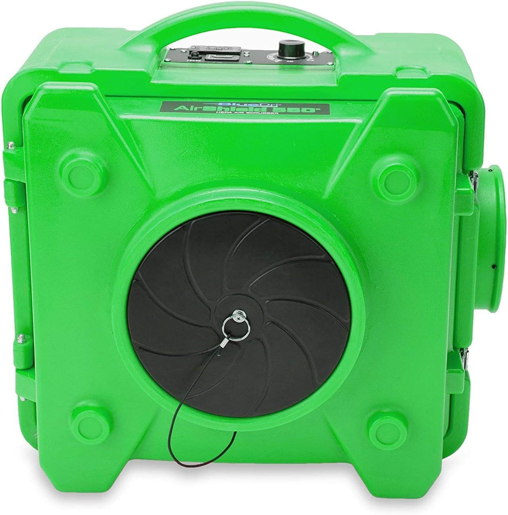 BlueDri Air Shield 550 HEPA Air Scrubber, Water Damage Restoration Equipment Air Purifier, Covers 1400 Sq. Ft, Daisy Chain Capable, For Commercial Use, Blue, BD-AS-550