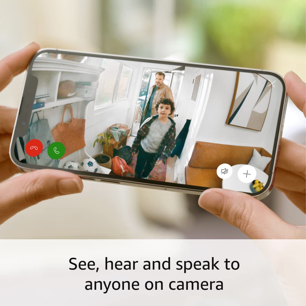 Like-New Ring Indoor Cam, Home or business security in 1080p HD video, White