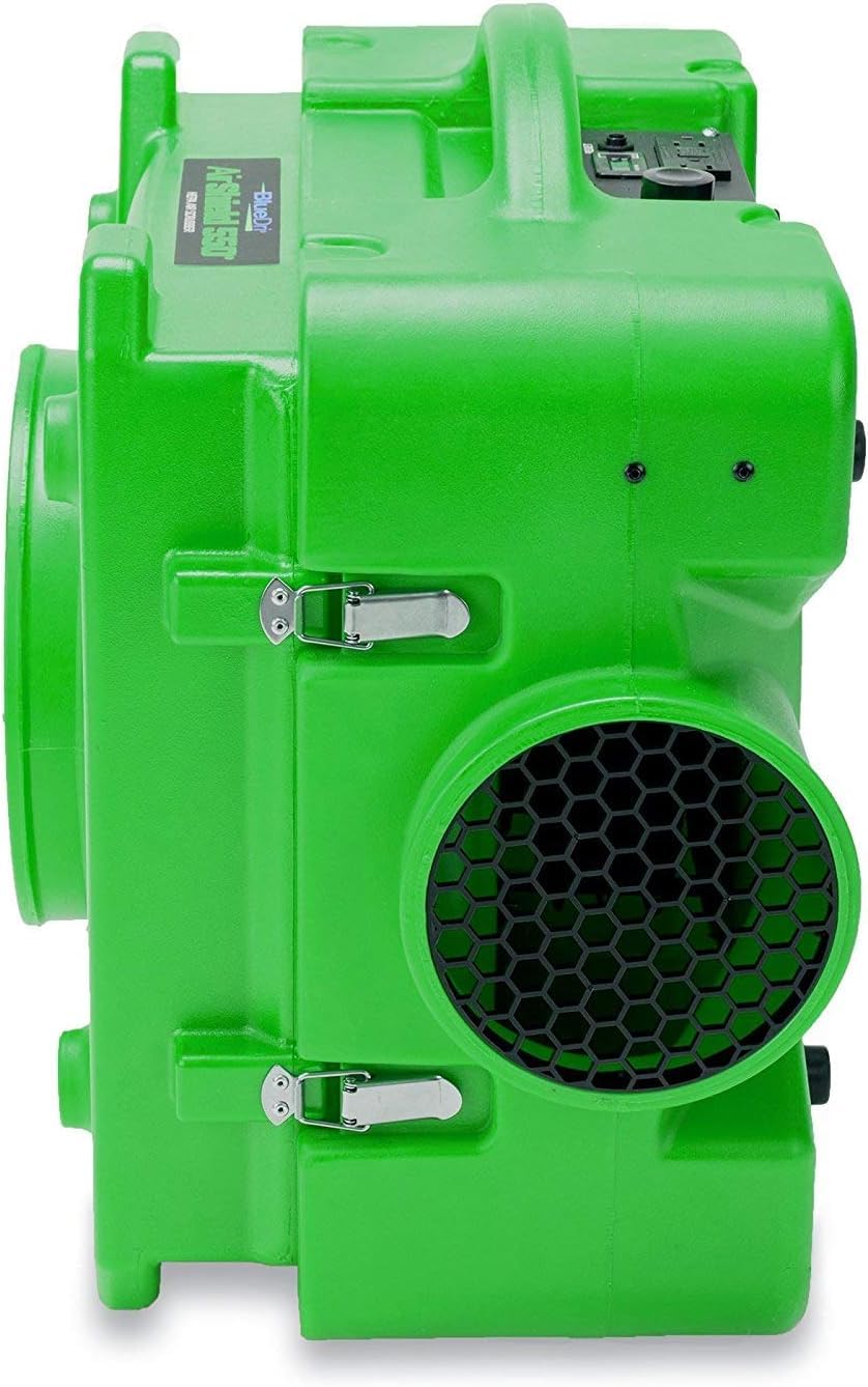 BlueDri Air Shield 550 HEPA Air Scrubber, Water Damage Restoration Equipment Air Purifier, Covers 1400 Sq. Ft, Daisy Chain Capable, For Commercial Use, Blue, BD-AS-550