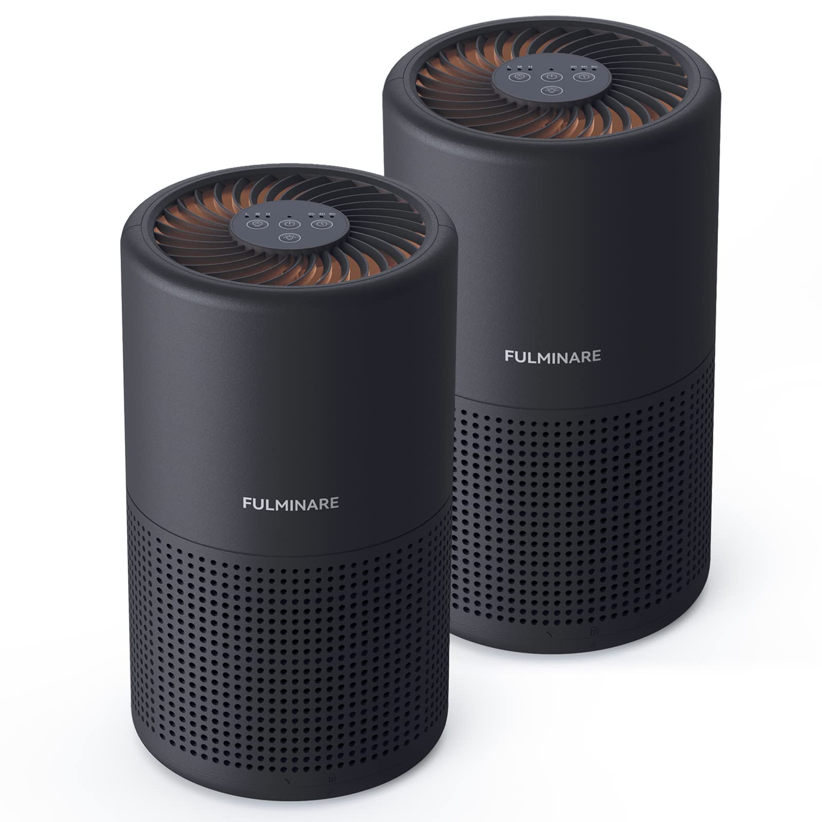 Air Purifiers for Bedroom, FULMINARE H13 True HEPA Air Filter, Quiet Air Cleaner With Night Light, Portable Small Air Purifier for Home, Office, Living Room Black