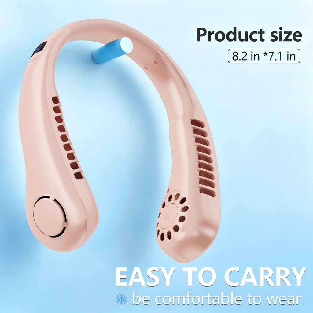Portable Neck Fan, 360° Cooling Personal Fan with 5 Speeds, USB Rechargeable Wearable Neck Fan, Hands Free Bladeless Fan, Twistable, Mini Portable Fan, Gifts for Men Women Mom Dad, White