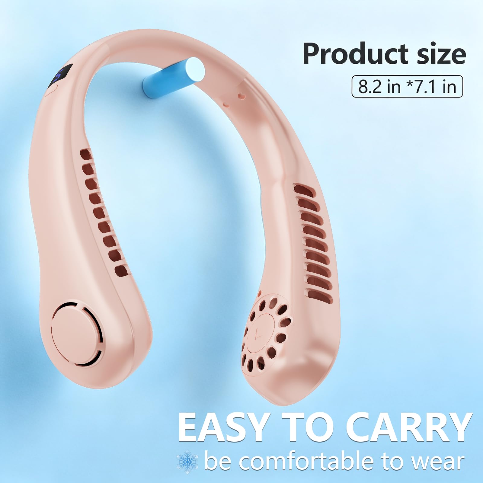Portable Neck Fan, 360° Cooling Personal Fan with 5 Speeds, USB Rechargeable Wearable Neck Fan, Hands Free Bladeless Fan, Twistable, Mini Portable Fan, Gifts for Men Women Mom Dad, White