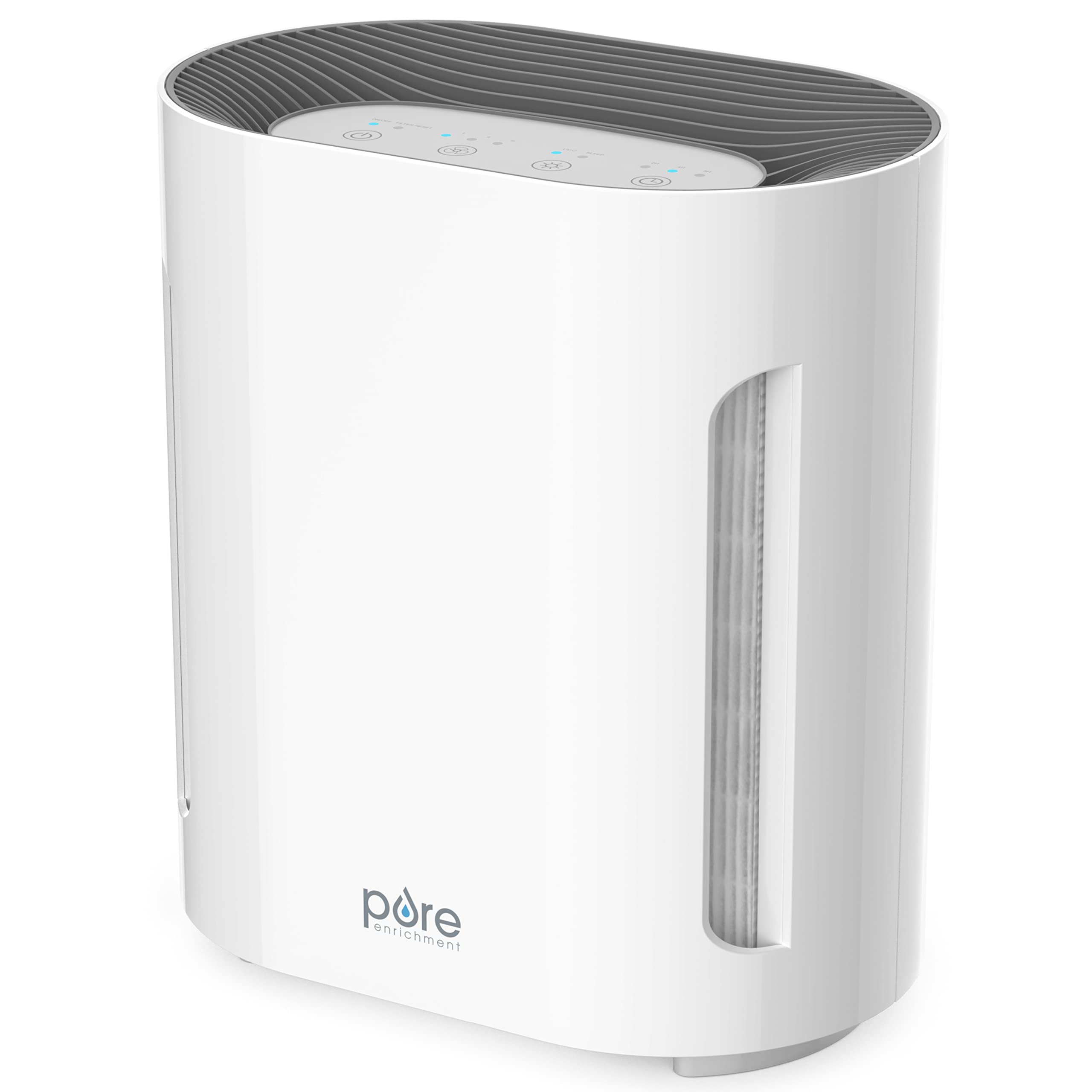 Pure Enrichment PureZone Air Purifier for Bedroom & Living Room, 4-Stage Filtration & UV-C Light, H13 HEPA Filter Helps Remove Bacteria, Pet Hair Dander, Allergens, Germs, Smoke, Dust (White)