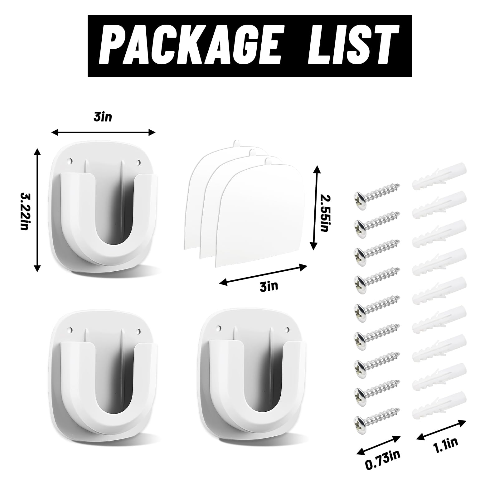 3 Pack Adhesive Wall Mount for Blink Mini/Blink Mini 2/ Blink Indoor/Blink Outdoor Cameras, No Drilling, No Screws, Easy Installation