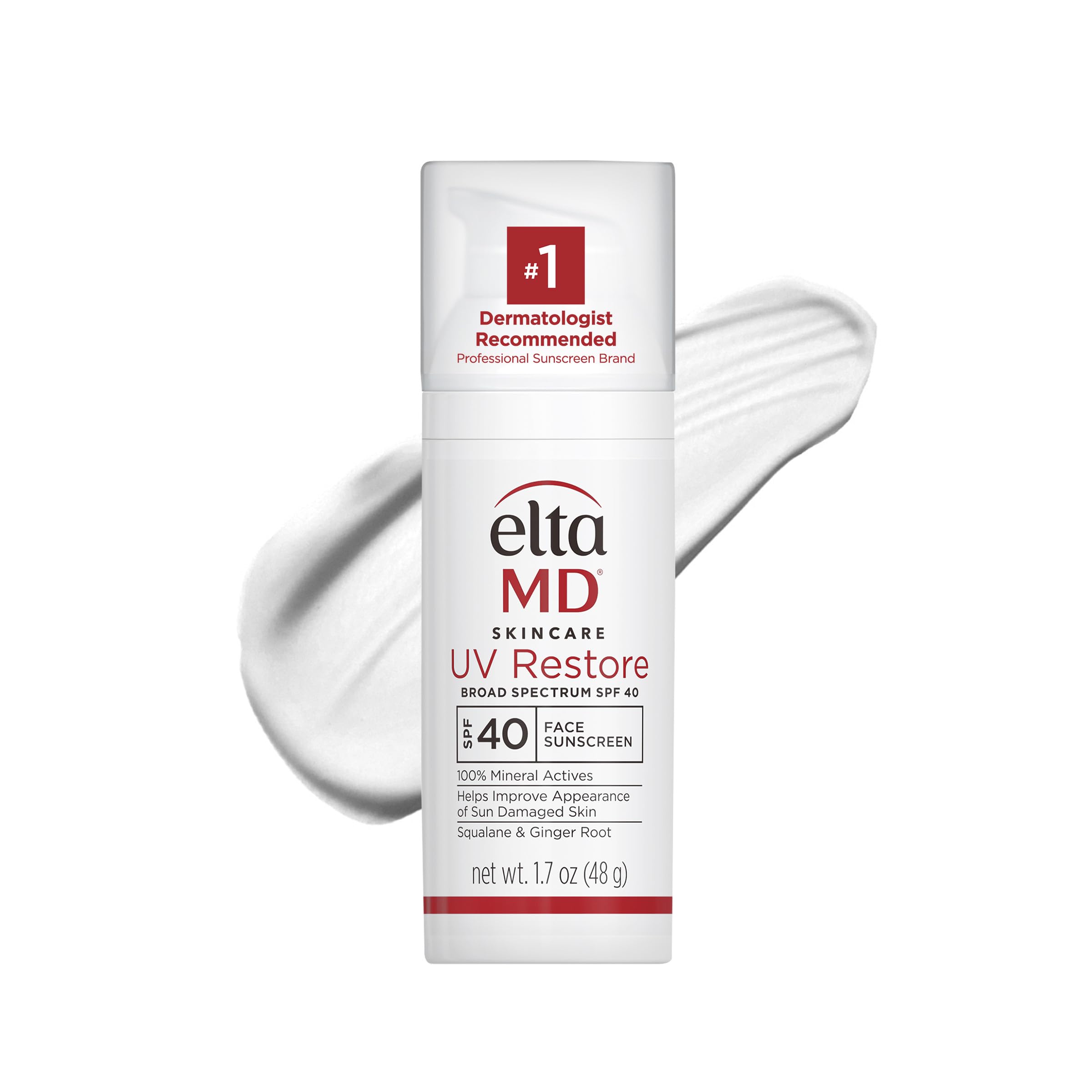 EltaMD UV Restore,Face Sunscreen, SPF 40, Mineral Sunscreen for Sun Damaged Skin Repair, Anti-Aging Zinc Oxide Sunscreen Formula