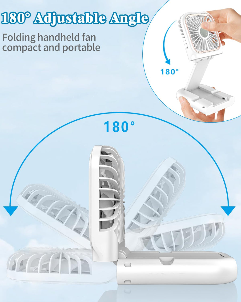Neck Fan with Cooling Plate,5500mAh Rechargeable, Ultra Quiet Operation, 5 Speeds & 3 Cooling Modes, USB-C Fast Charging, LED Display Battery & Gear, Bladeless Fans that Blow Cold Air for Travel Blue