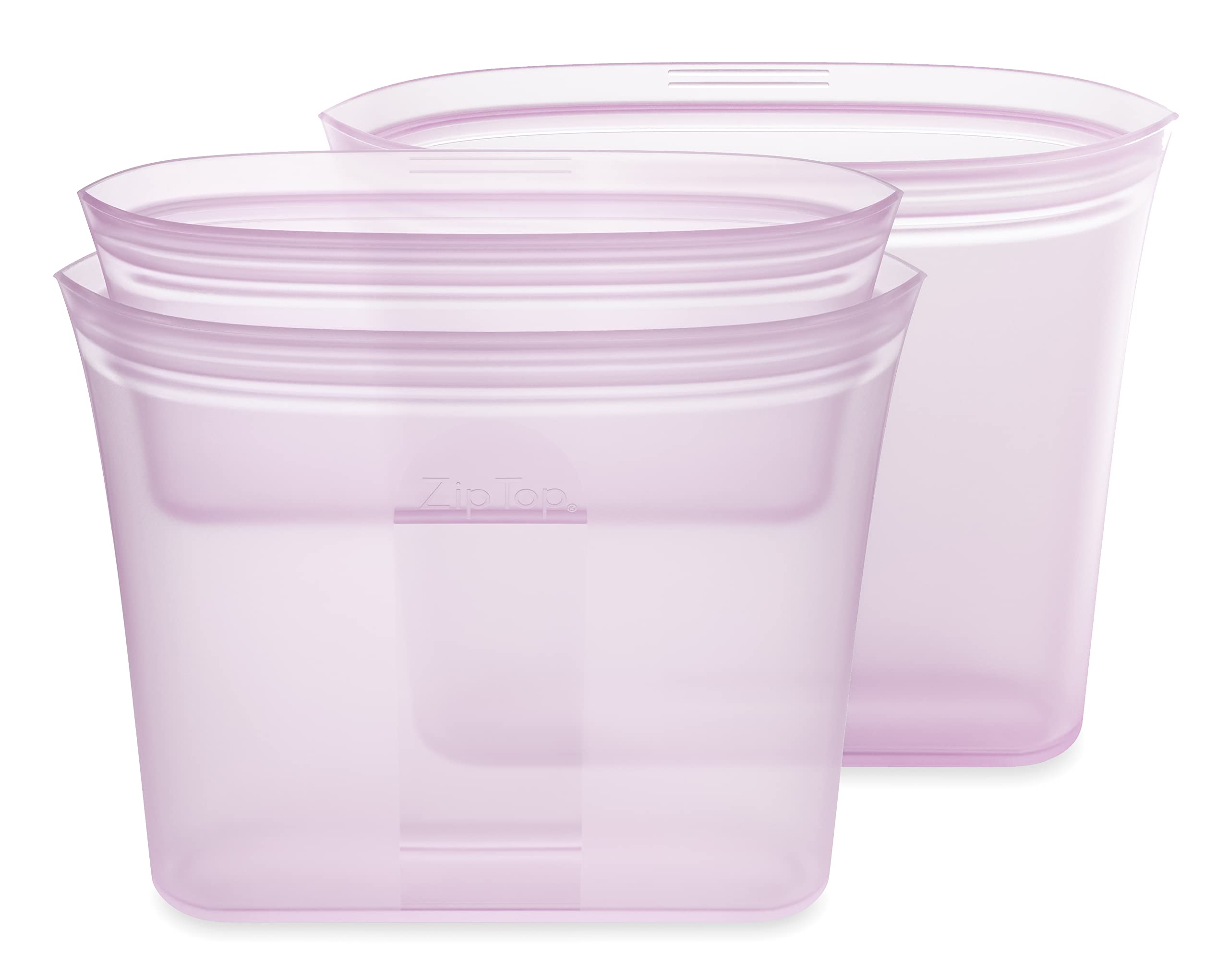 Zip Top Reusable Food Storage Containers Full Set of 8 Lavender – Platinum Silicone Cups, Dishes & Bags – Microwave, Dishwasher & Freezer Safe – Made in USA, BPA-Free