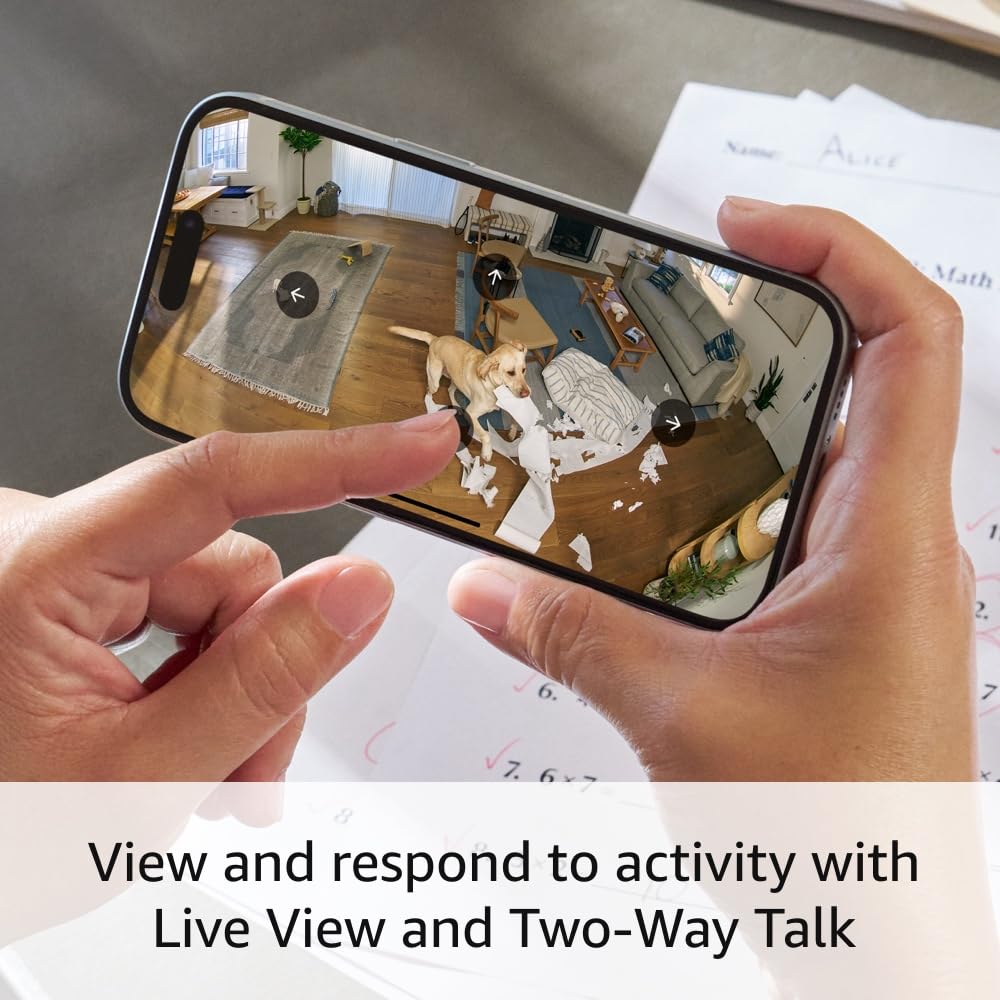 Ring Pan-Tilt Indoor Cam (newest model), See all around your home or business with 360° pan coverage, HD video, plus Two-Way Talk, White