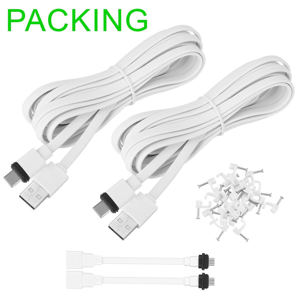 2Pack 25FT Power Cable for Blink Mini2,Blink Mini,Blink Outdoor 4 (4th Gen)/Blink (3rd Gen) XT3/XT2/XT,Extension Cable Continuously Charging Your Blink Cam(Plug and Camera are Not Included)-Black