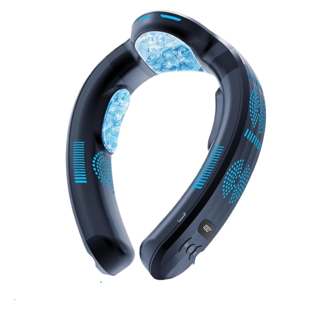 Cooling neck fan intelligent digital display cold and hot dual-purpose bladeless fan