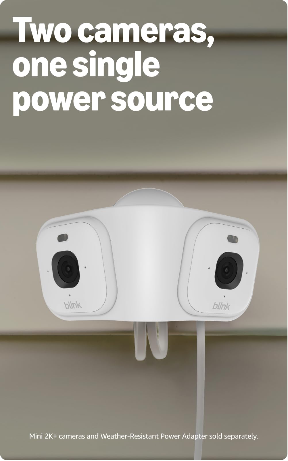 Blink Arc – Plug-in Panoramic Vision [Plus Subscription required], 180° dual-camera mount for Mini 2K+ and Mini 2 (sold separately) – Mount Accessory only (White)