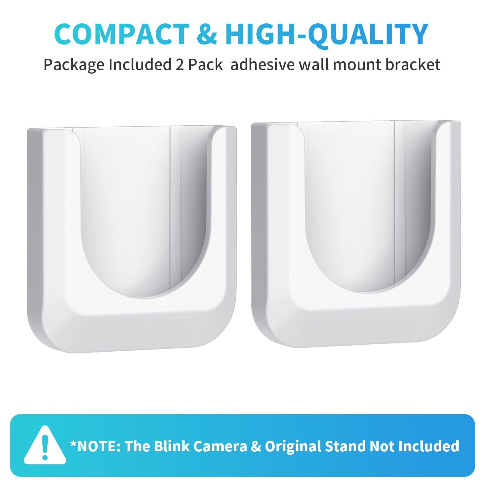 Blink Mini 2 Camera Adhesive Wall Mount Bracket, Strong Adhesive Durable Camera Mount Stand for Blink Mini Indoor Camera, No Drill, No Screws, Decorate Damage-Free, Easy to Install (2 Pack)