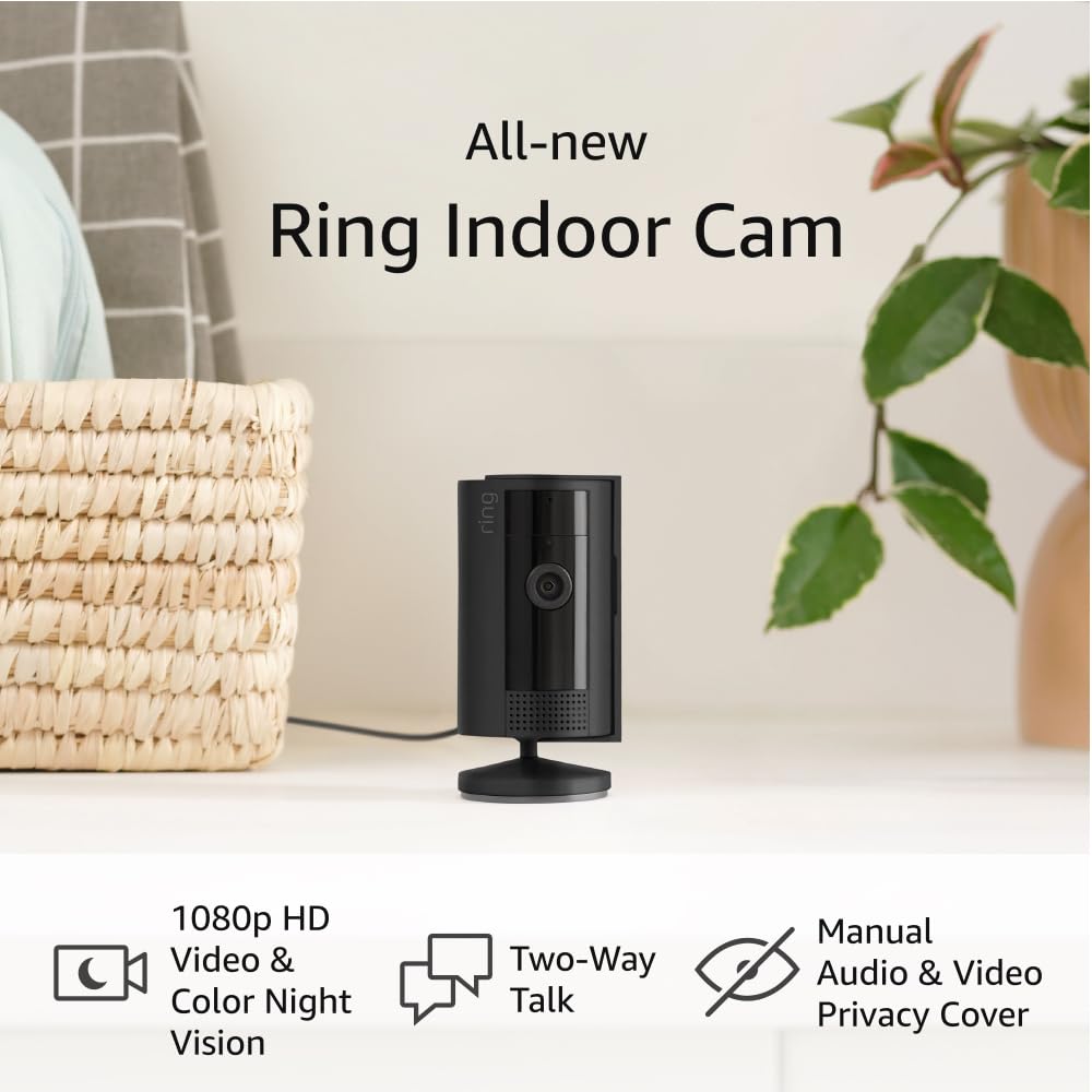 Ring Indoor Cam (2nd Gen), White with Ring Pet Tag