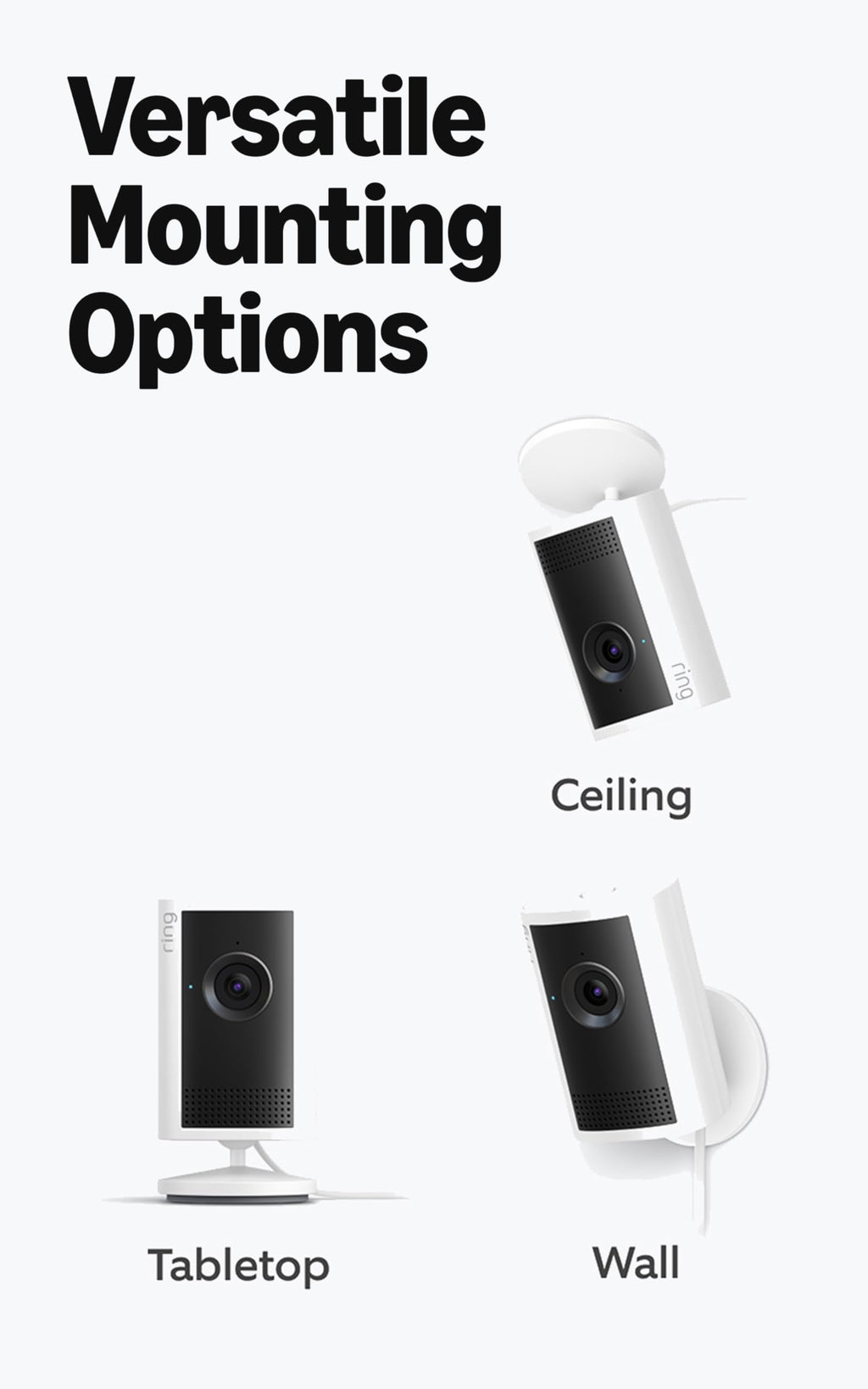 Ring Indoor Cam Plus (newest model), Home or business security, Retinal 2K for crisp, true-to-life video quality, 4x Enhanced Zoom, Low-Light Sight, White