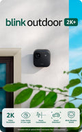 Blink Outdoor 2K+ (newest model) with 1-Year Plus plan — 2K video resolution, Color Vision in low light, and noise cancellation. Sync Module included — 5 camera system (Black)