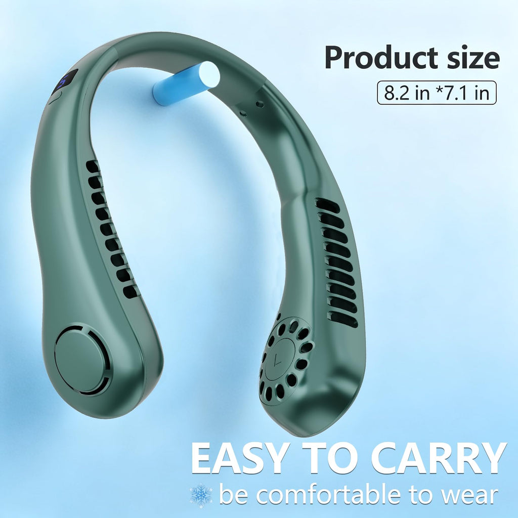 Portable Neck Fan, 360° Cooling Personal Fan with 5 Speeds, USB Rechargeable Wearable Neck Fan, Hands Free Bladeless Fan, Twistable, Mini Portable Fan, Gifts for Men Women Mom Dad, White