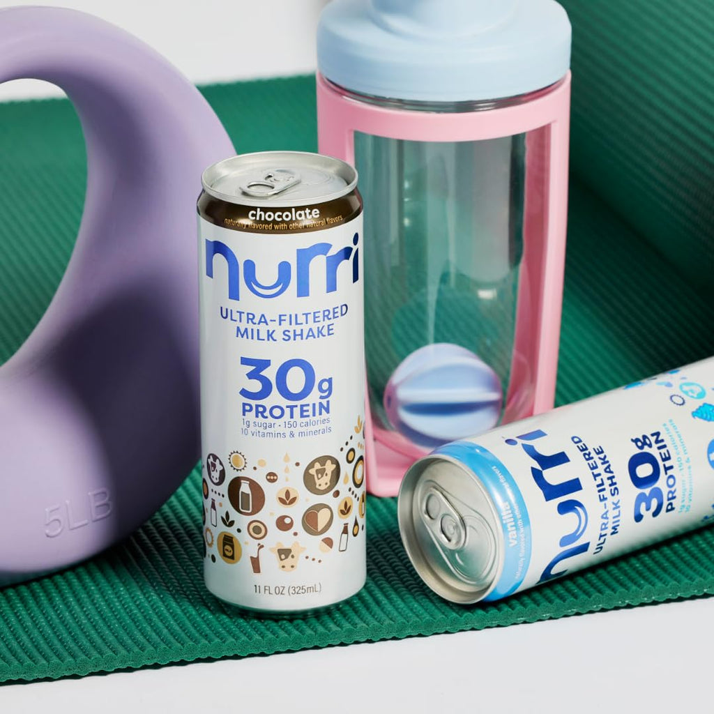 Nurri - 30g Protein Ultra Filtered Milk Shake – Mocha- with Caffeine for Energy, Lactose Free, Low Sugar, 150 Calories, 10 Vitamins and Minerals - 11 fl oz, 10 Cans